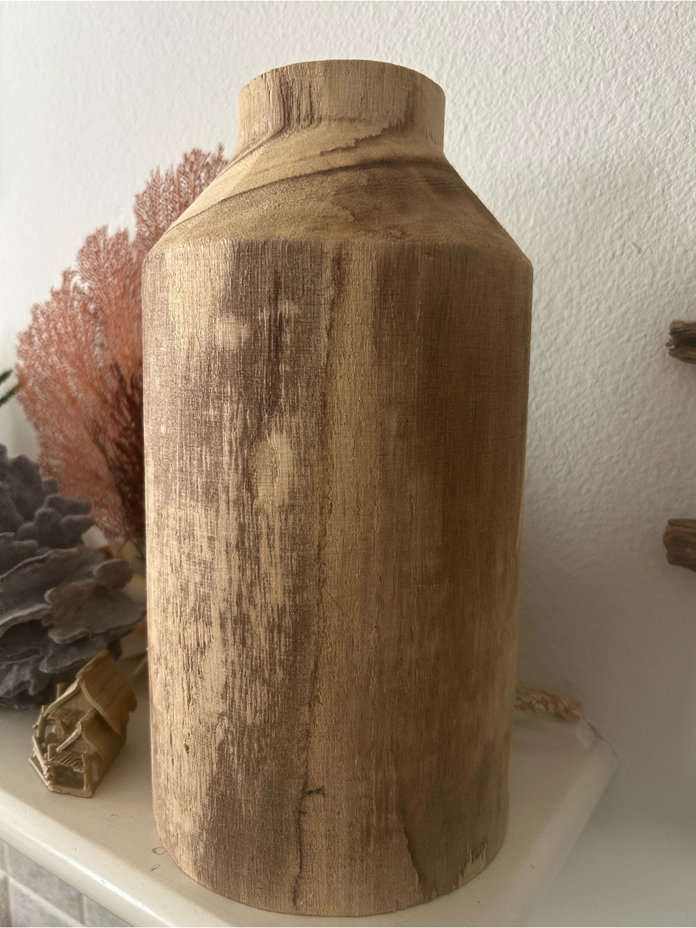 Studio McGee Threshold Wood  Vase. Rustic Farmhouse Decor. 12” X 6 3/8” Retired